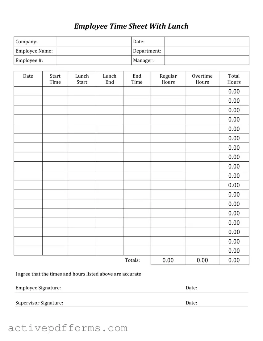 Free Time Card PDF Template