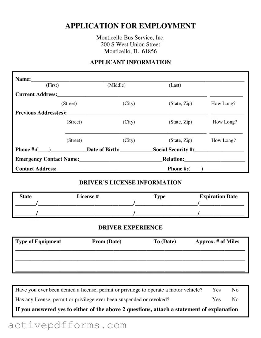 Free Truck Driver Job PDF Template