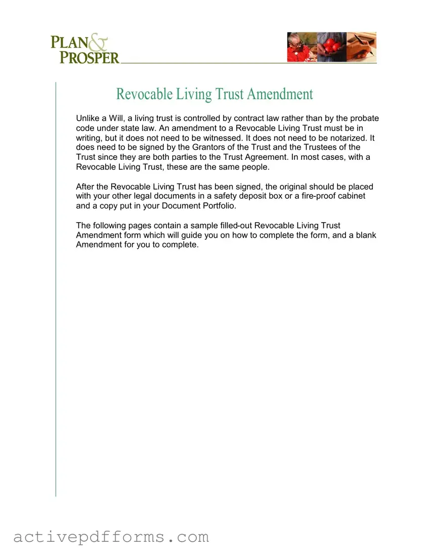 Free Trust Amendment PDF Template