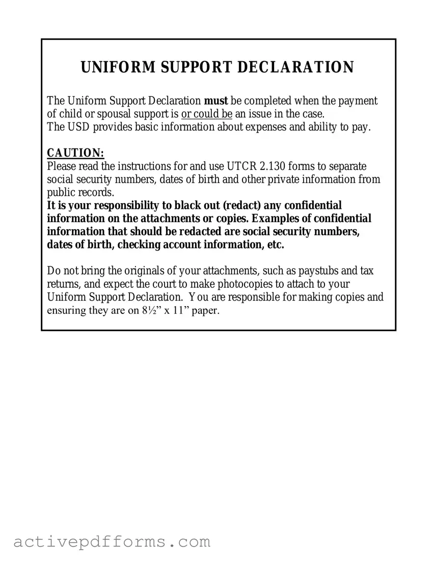 Free Uniform Support Declaration PDF Template