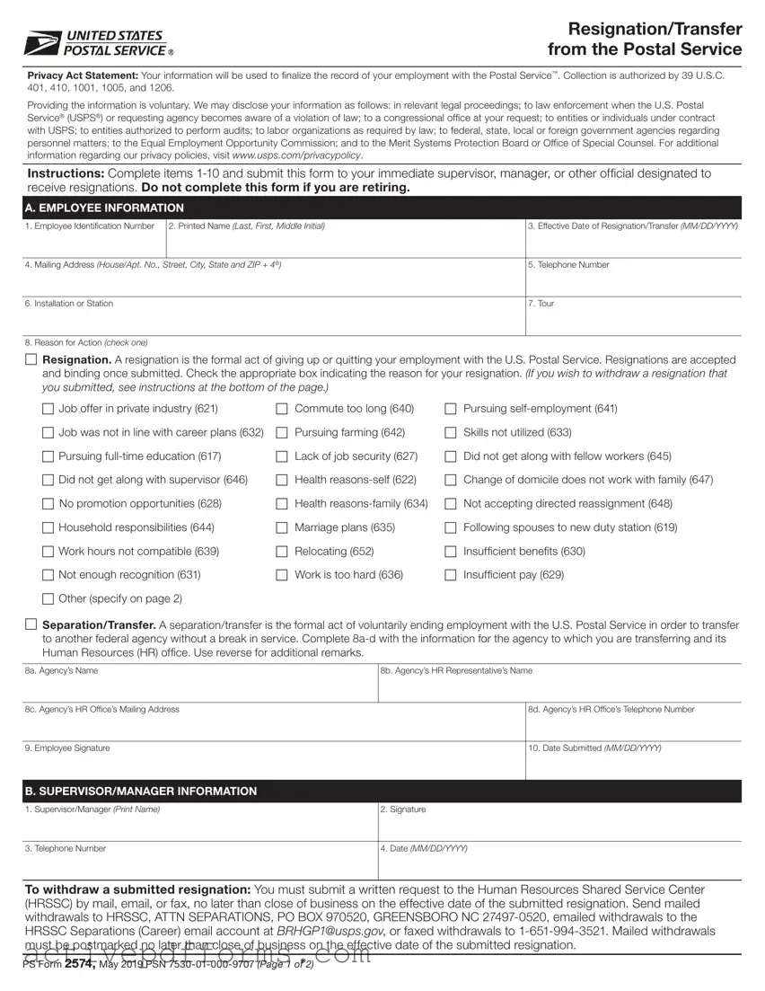 Free Usps Resignation PDF Template