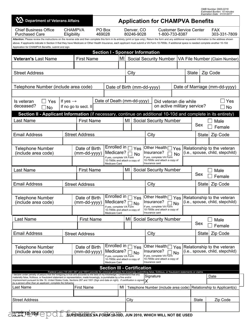 Free Va 10 10D PDF Template