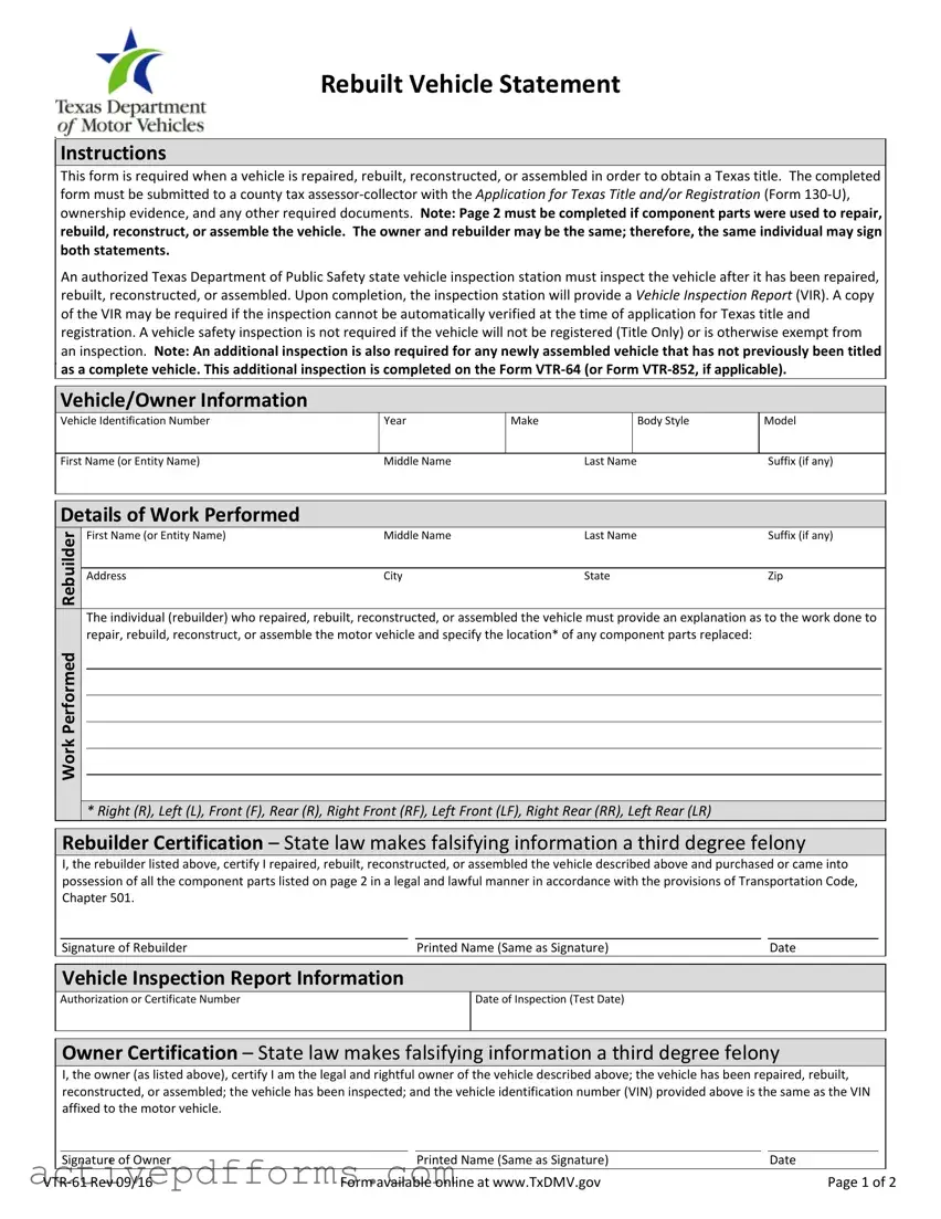 Free Vtr 61 PDF Template