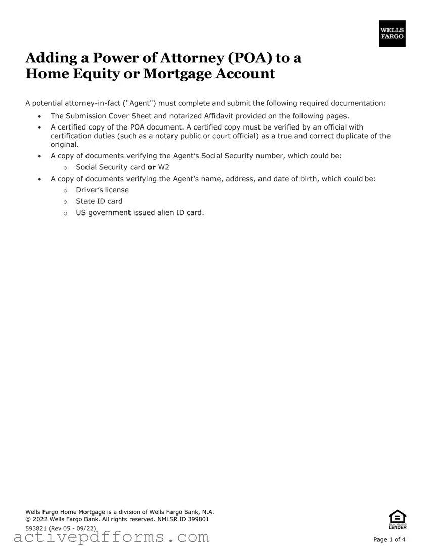 Free Wells Fargo Power of Attorney PDF Template