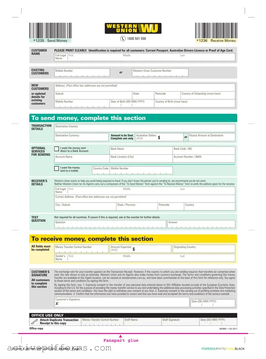 Free Western Union PDF Template