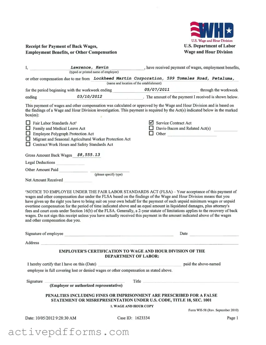Free Wh 58 PDF Template