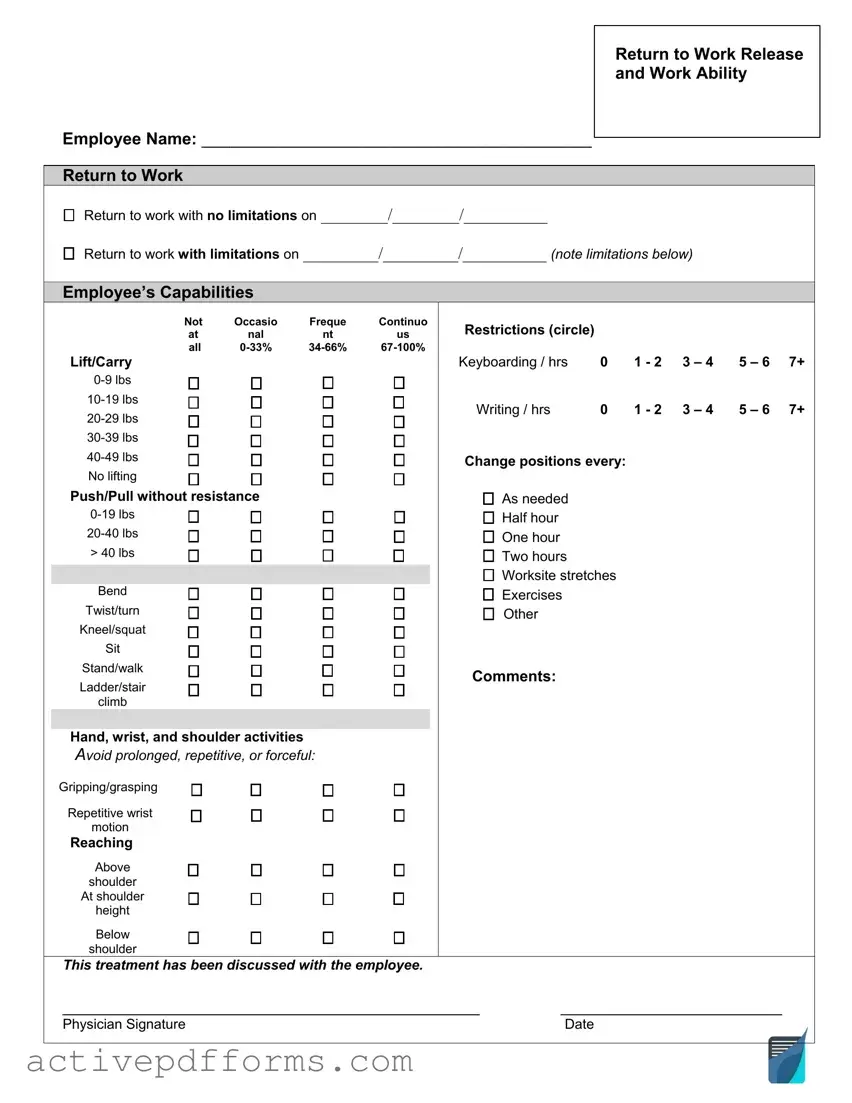 Free Work Release PDF Template